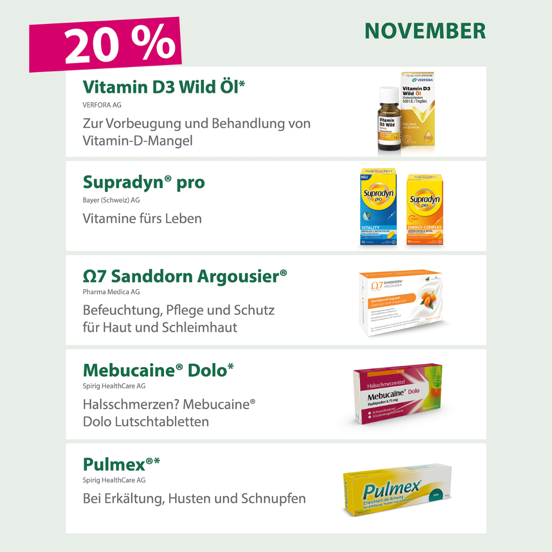 News 1 Apotheke Möhlin - Aktionen November 1